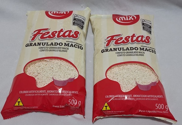 CONFEITEIRO GRANULADO MACIO BRANCO CONFEITO 500GR